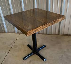 lot 180 image: Square Oak veneer Wood Table 26 78 x 26 78
