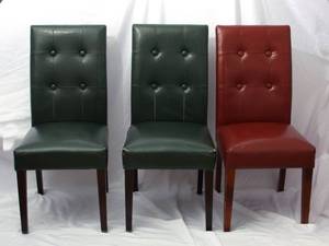 lot 40 image: 3 Faux Leather Parson Chairs