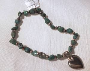 lot 23 image: Sterling Silver & Turquoise Bracelet with Heart  Tags still attached