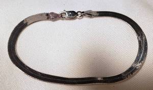 lot 25 image: Sterling Silver Herringbone Bracelet .925 SS