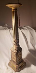 lot 181 image: Huge Gold Candle Holder  approx 25 tall