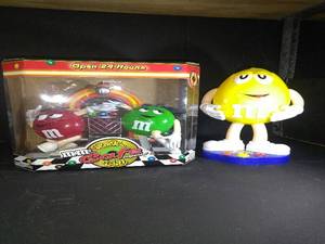 lot 11 image: RED, GREEN, AND YELLOW M&M CANDY DISPENCERS COLLECTORS