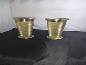 lot 47 image: BRASS TONED VASES