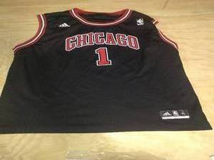 lot 105 image: NBA ADDIDAS BULLS ROSE JERSEY