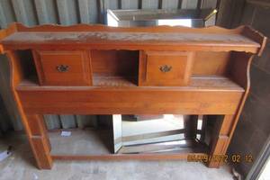 lot 74 image: QUEEN HEAD BOARD-SOLID PINE-58W X 42 T X 9 D-