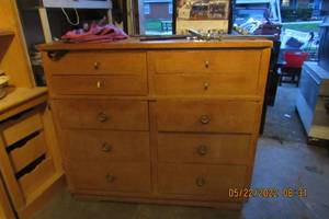lot 69 image: VINTAGE DOUBLE CHEST WITH 10 DRAWERS AND BRASS HARDWARE