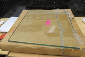 lot 147 image: pair of tempered glass shelves 14 38 SQUARED-GLASS ONLY IN BOX