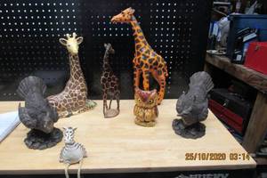 lot 165 image: ANIMAL FIGURINES OF CLAY FIRED, PLASTER AND WOOD