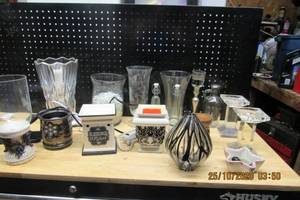 lot 169 image: GLASS VASES, CANDLE HOLDERS, AND INCENSE BURNERS