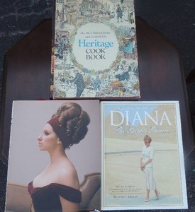 lot 29 image: Princess Diana tribute book,   and Streisand  Heritage cook book