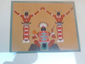 lot 22 image: Indian wall art 23x19