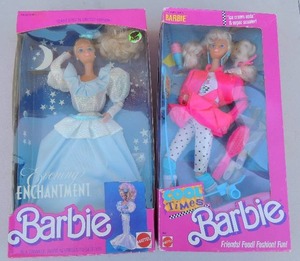 lot 169 image: Evening Enchantment Barbie NIB #3696 and Cool Times Barbie NIB #3022