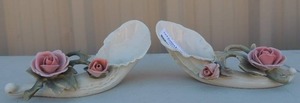 lot 145 image: Rose Porcelain Horm dcor pieces  - Germany  QTY 2