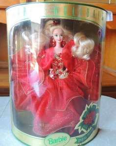 lot 177 image: MATTEL HAPPY HOLIDAYS BARBIE DOLL SPECIAL EDITION 1993 ( RED DRESS) NEW IN BOX #10824