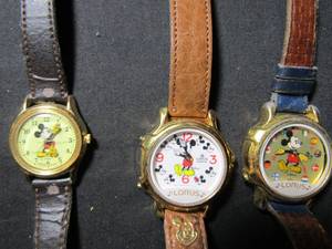 lot 395 image: Watches all Lorus brand-  Mickey Mouse V421, Mickey Mouse quartz V422-0010 and Disney mickey Mouse V-575