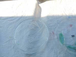 lot 193 image: Divided crystal platter 17 and 11.5 cake plate glass