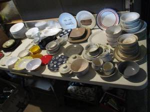 lot 48 image: Large Lot Of Mixed Brand, Collectable And Other China and Porcelain Plates, Bowls, Trays And Cups