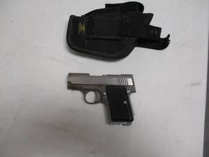 lot 30 image: AMT Backup 380-ACP Semi Auto Pistol With 5-Round Clip and Belt Holster
