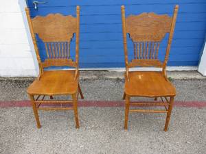 lot 53 image: 2-Wooden Dinning Room  Kitchen Chairs