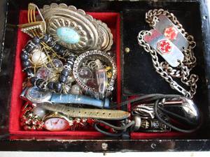 lot 59 image: Mixed Lot-Assorted Fashion Jewelry And Wind-Up Musical Jewelry Box.