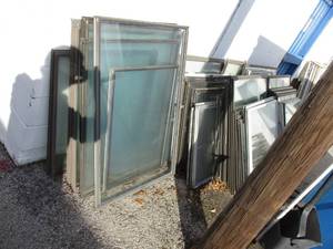 lot 67 image: Lot- Over 70-Mixed Sizes Of Window PanelsPanesSashes