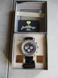lot 77 image: New In Box-JUST BLING Chronograph, Water Resistant-100M, Day And Date Watch With 1- Band