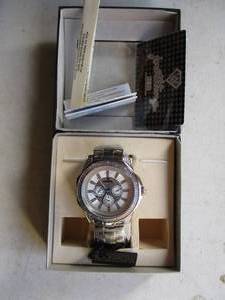 lot 78 image: New In Box-JUST BLING Chronograph, Water Resistant-100M, Day And Date Watch With 1- Band