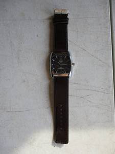 lot 91 image: NEW-Mens Diesel Time-AAA-Square Face, Water Resist Quartz Watch With Brown Band.