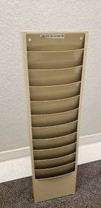 lot 29 image: Paper Holder, Beige Item# 250-402-75 LITRK-TA (W10 x D5 x H36)