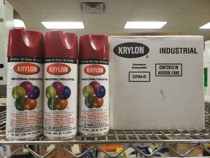 lot 201 image: Krylon Red Lot (9 cans total)