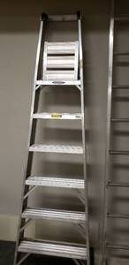 lot 140 image: ALUMINUM PLATFORM STEP LADDER, 6 PLATFORM HEIGHT, 8 OAH, WEIGHS 31.5#s