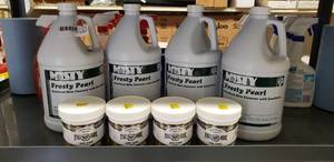 lot 212 image: Misty Frosty Pearl Skin Cleanser (4 Gallons) and Full Bore Hand Scrub (4 Jars)