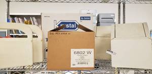 lot 232 image: Bathroom Lot Floor Trash Receptacles, Box of Paper liners and Toilet Seat Covers