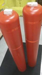 lot 93 image: ORANGE PLASTIC BOLLARD 7 x 52, 2 TOTAL