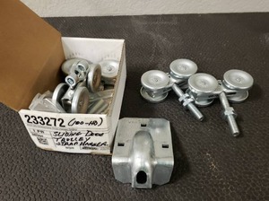 lot 402 image: Sliding Door Trolley Strap Hanger 2 extra Track Wheel sets