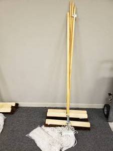 lot 171 image: 24 BROOM (3 TOTAL) AND MOP WITH EXTRA MOP HEAD