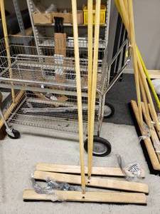 lot 175 image: BROOM SET (3 BROOMS WITH HARDWARE)