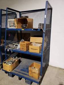 lot 315 image: 3 SIDED ORDER PICKING CARTS, FORKLIFT TRACKS, 48W x 81H x 36 12D (Cart Only Contents NOT included)