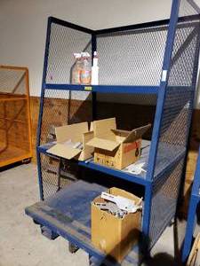lot 316 image: 3 SIDED ORDER PICKING CARTS, FORKLIFT TRACKS, 48W x 81H x 36 12D (Cart Only Contents NOT included)