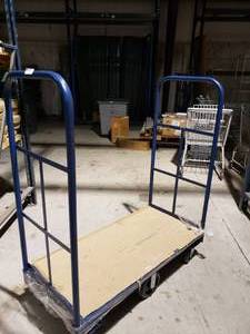 lot 320 image: NEW Blue luggage Cart  51w x 24d x 59h 48 side rails removable