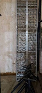 lot 332 image: 10 SECTIONAL SKATE WHEEL CONVEYOR, 10 B.R., 12 O.A., 3 CENTERS, 2 12 RAILS, GALVANIZED, 7 STANDS WITH EXTRA ROLLER PARTS 12 X 12FT ( 4 TOTAL)