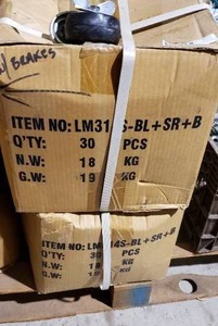lot 659 image: 2 Boxes of New LM3145-BLSRB, 30 Pieces each Compression Peg Mount, Rubber 3 x 1.25 Swivel Caster