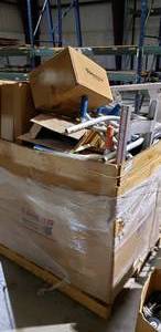 lot 664 image: Pallet Lot of Aluminum Dolly Parts, Handles, Frames, Plates, including labels Pepsi, Coke, etc.