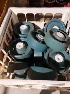 lot 675 image: Albion Green Rubber Wheels 5 x 1 34