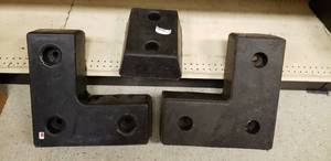 lot 410 image: L-MOLDED BUMPER 18x18x4 PROJECTION, BHC 10x10, 3 HOLES, BUMPER IS 8 WIDE, WEIGHS 24#s (2 Total) and Rubber Rectangle Bumper