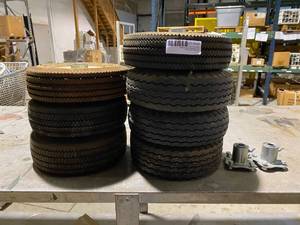 lot 358 image: MIXED LOT OF DOLLY WHEELS INFLATABLE TUBE 4.10 X 3.50-4