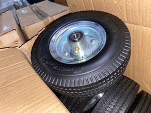 lot 375 image: Case of Mighty Lift Wheels Airless Tire 2.50 x 4 ( 10 Total)