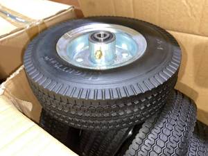 lot 376 image: Case of Mighty Lift Wheels Airless Tire 2.50 x 4 ( 10 Total)