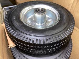lot 382 image: Case of Mighty Lift Wheels Airless Tire 2.50 x 4 ( 6 Total), Dolly Only Wheel Hub