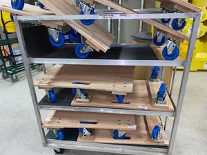 lot 426 image: Cart Only 42w x 21d 48h  Shelf Heights are 13  15 and open